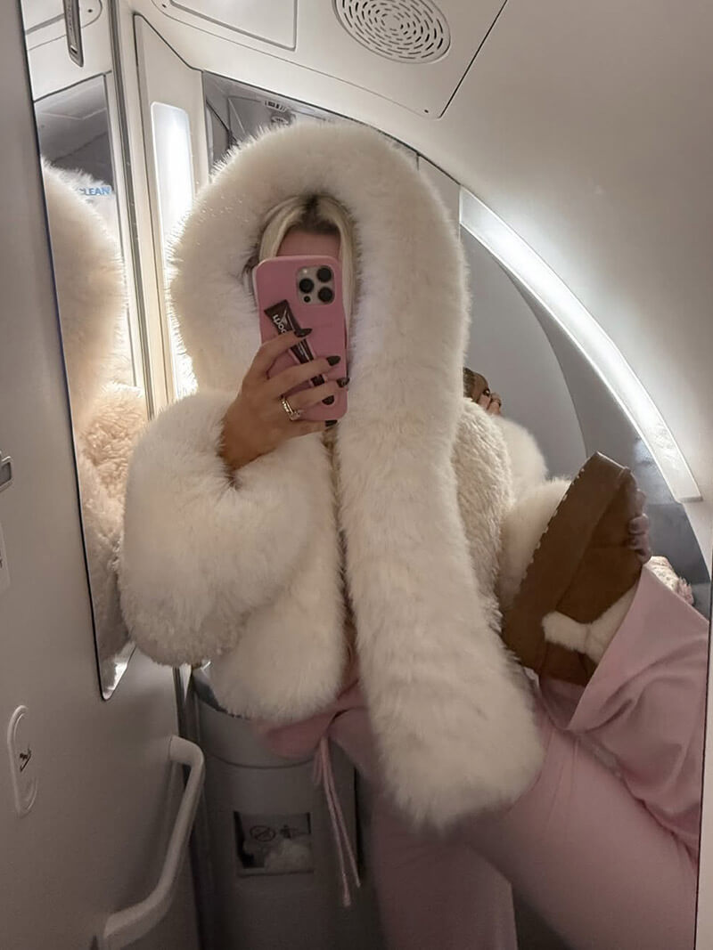 Übergroße Kapuzen-Winterjacke für Damen