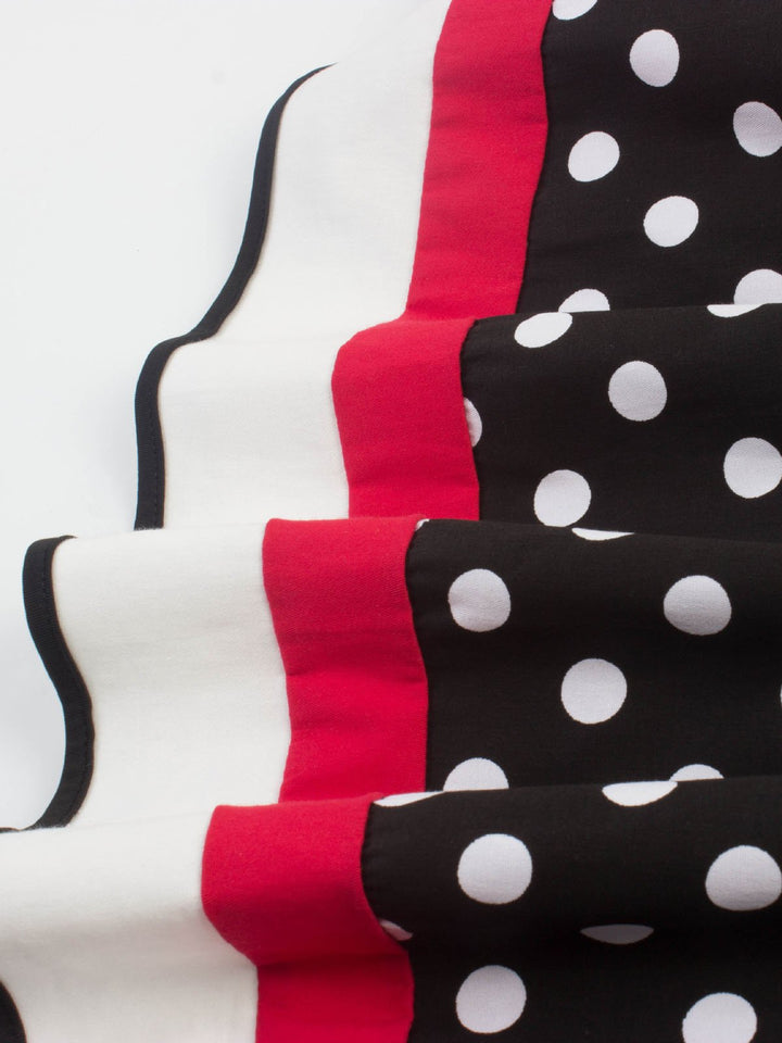 Vintage 50er Rockabilly Polka Dot Swing Kleid mit Gürtel