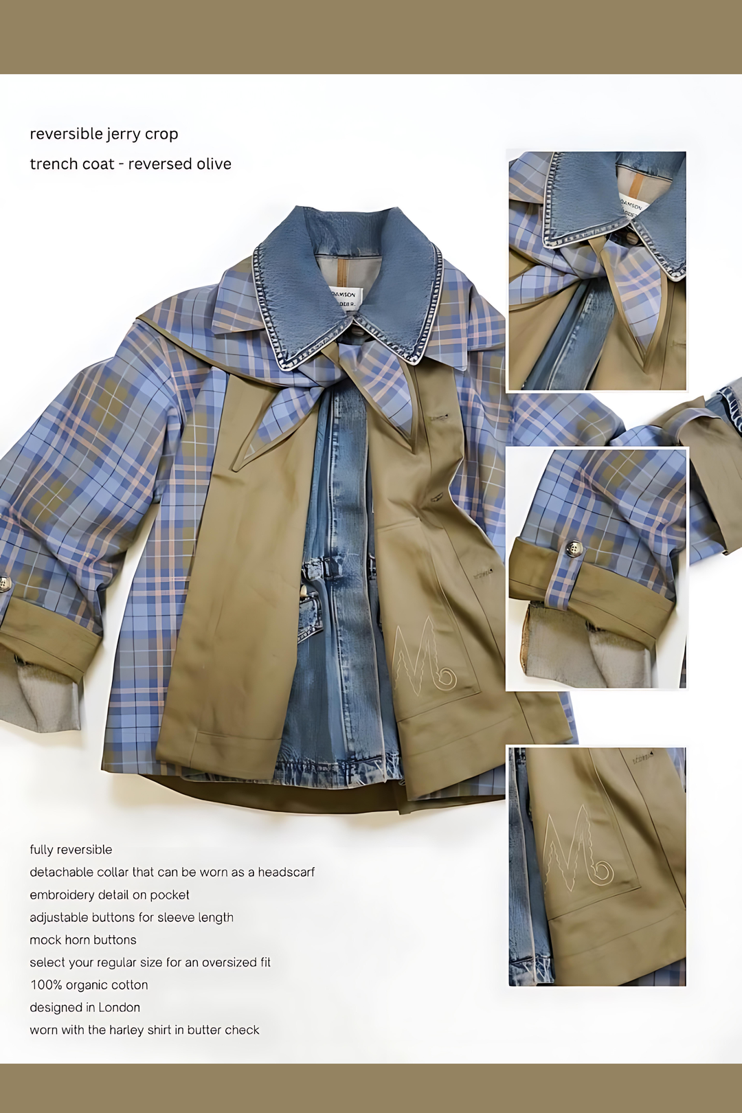 Wendbarer Crop-Trenchcoat – Schicker Lagenlook