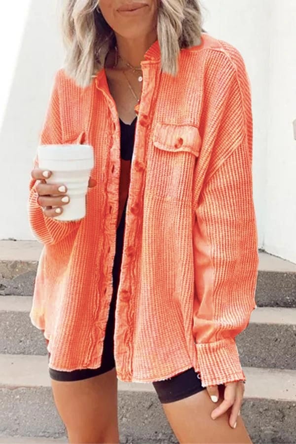 Damen Overshirt Mit Reverskragen Und Asymmetrischem Saum