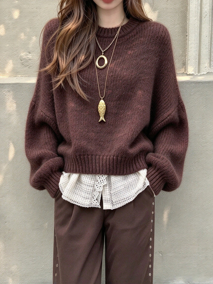 Damenpullover mit weicher Haptik und eleganten Ballonärmeln
