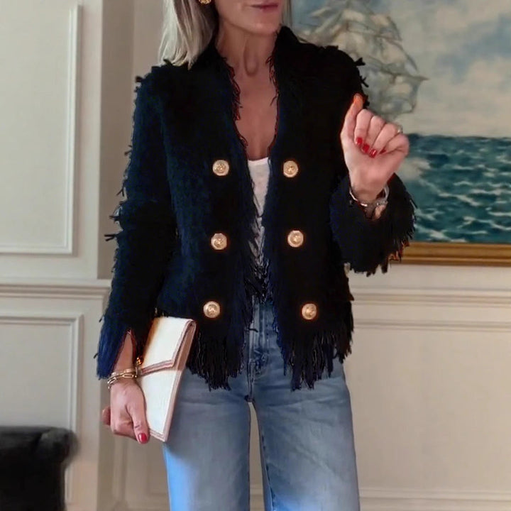 Damen Strickjacke mit Quasten