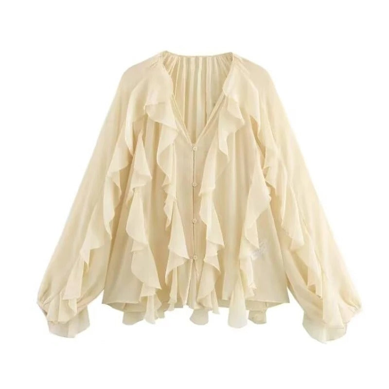 Traudel® | Luftige Chiffon-Bluse mit Volants