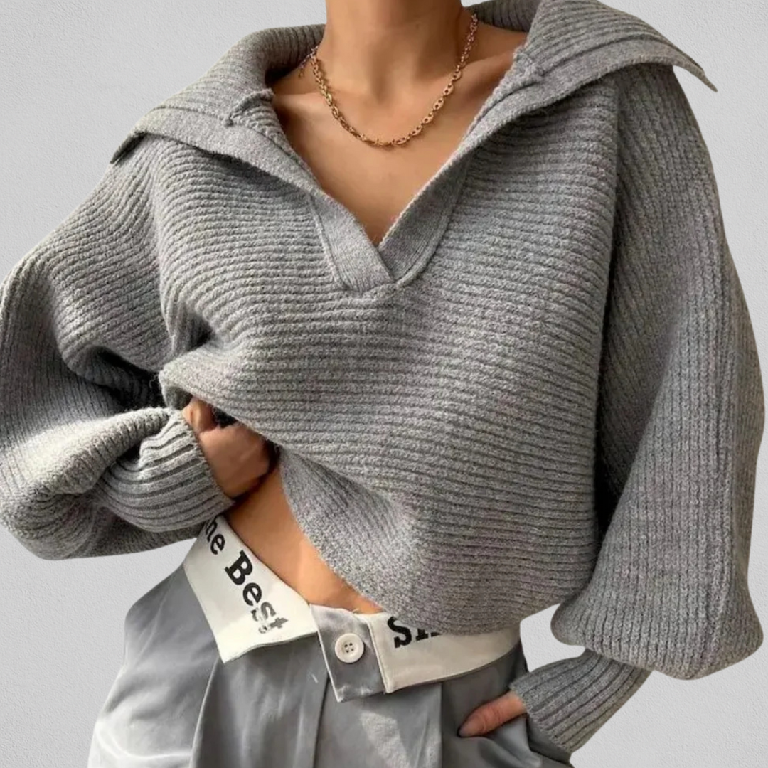 Women's V-Neck Loose Fit Sweater