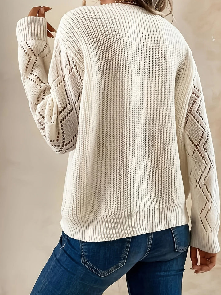 Dagmar® | Strickpullover mit Spitze und Ballonärmeln