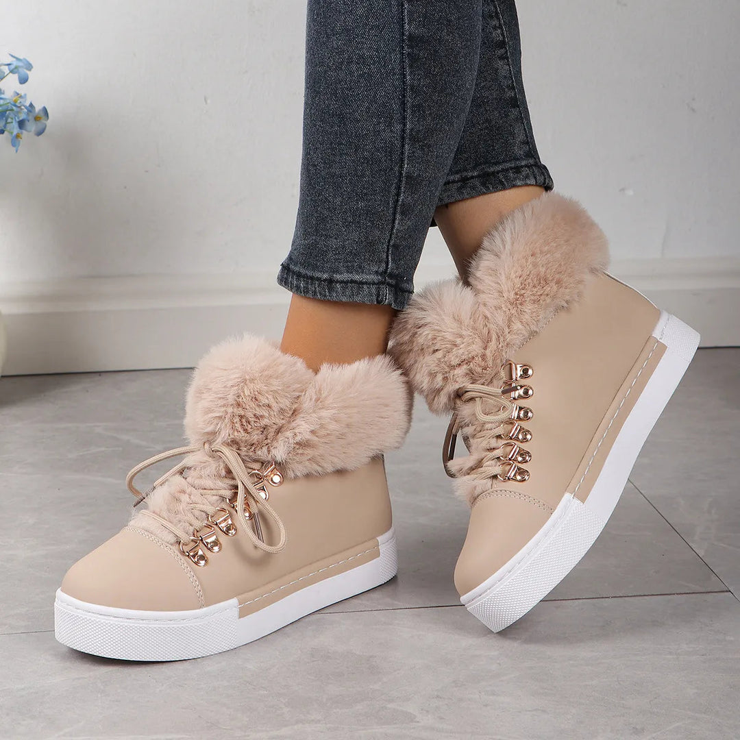 Bequeme Woll-Schnürstiefel für Frauen für den Winter