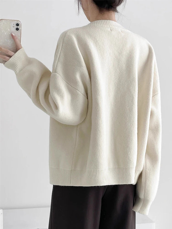 Damen Strick-Cardigan mit einem Knopf, lockere Passform
