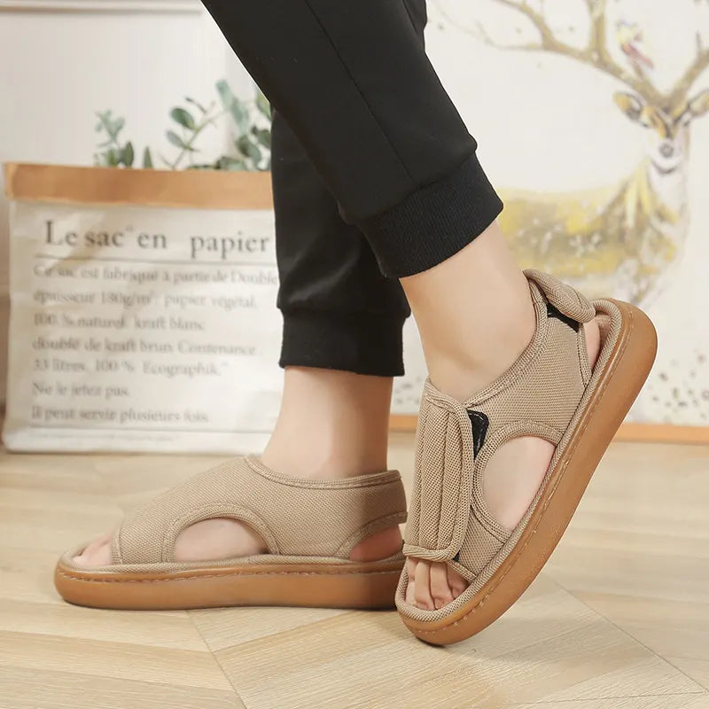 Damen Sandalen Mit Klettverschluss Und Rutschfester Sohle