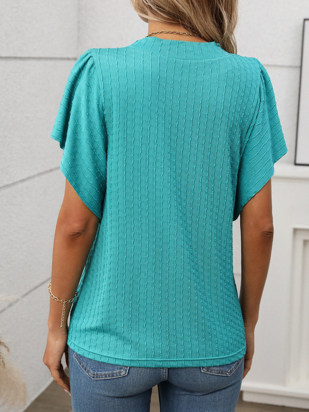 Damen T-Shirt mit Rundhalsausschnitt und Flügelärmeln