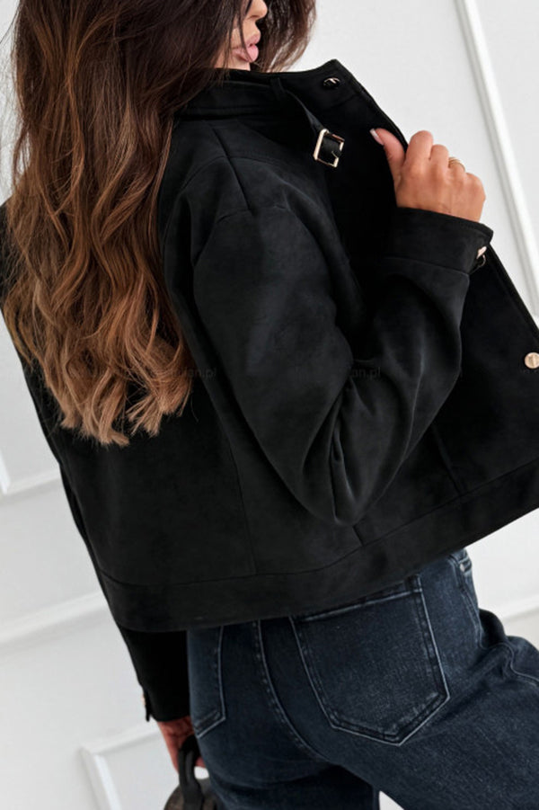 Schicke langärmelige Freizeitjacke mit Knöpfen