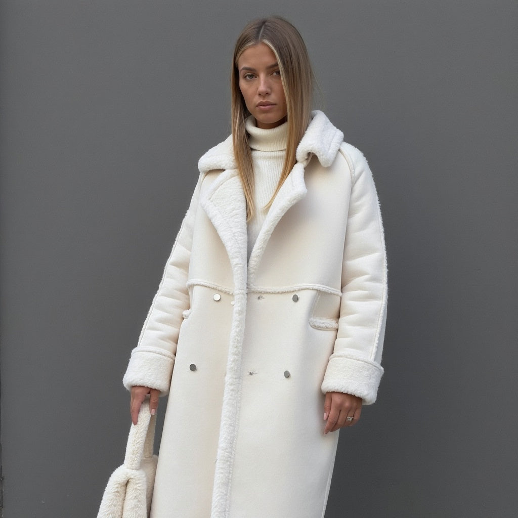 Eleganter Wintermantel aus Wildleder