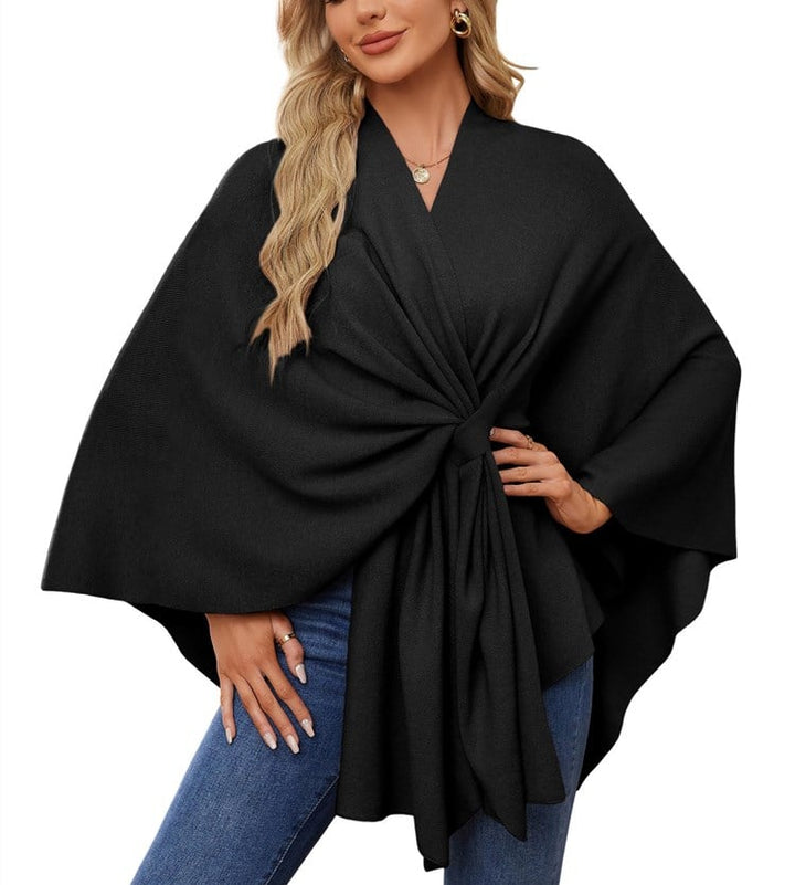Weicher eleganter Schultertuch-Poncho für gemütliches schickes Schichten