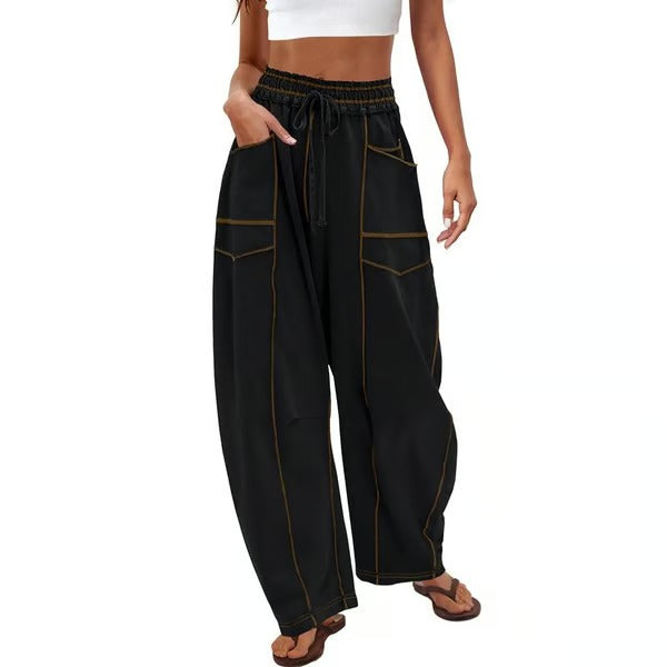 Gemütliche Lounge-Sweatpants mit weitem Bein und Taschen