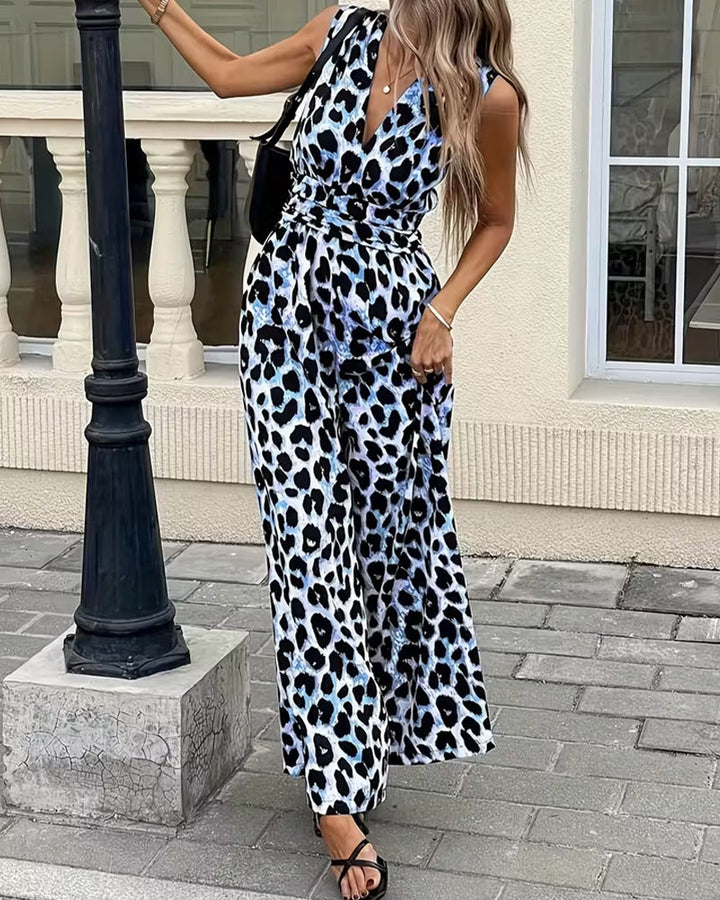 Damen-Jumpsuit mit Leopardenmuster für Freizeit und Ausgehen