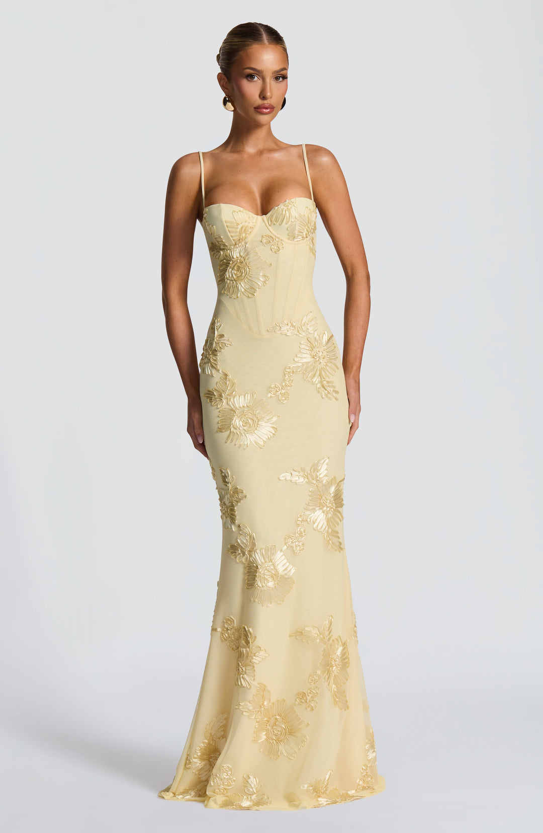 Damen Velours Maxikleid