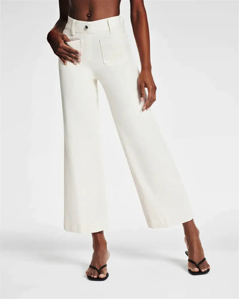 High-Waist Weite Jeans mit weitem Bein