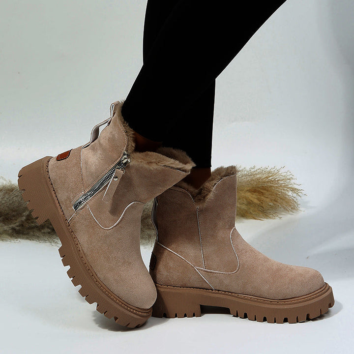 Gemütliche Wildleder-Winterstiefel