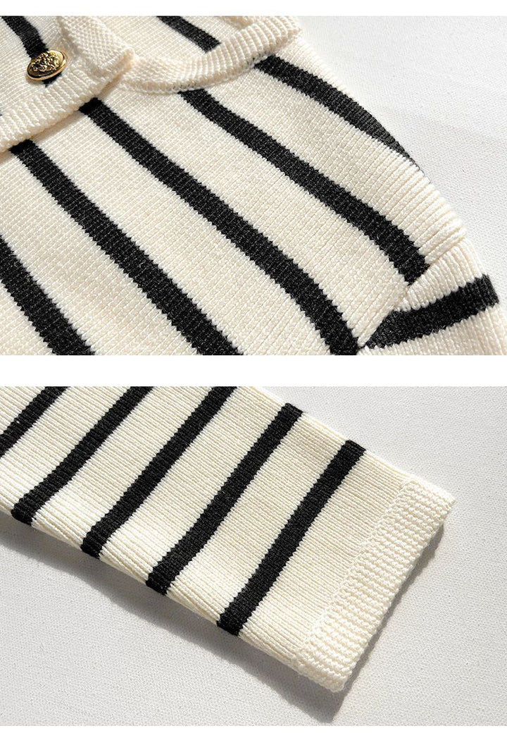 Gemütlicher gestreifter Strickpullover für herbstliche Lagenlooks