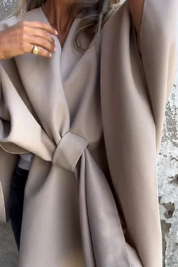 Gemütliche lockere V-Ausschnitt Stola Cape Jacke