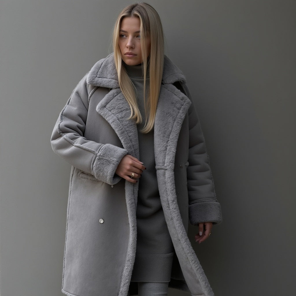 Eleganter Wintermantel aus Wildleder