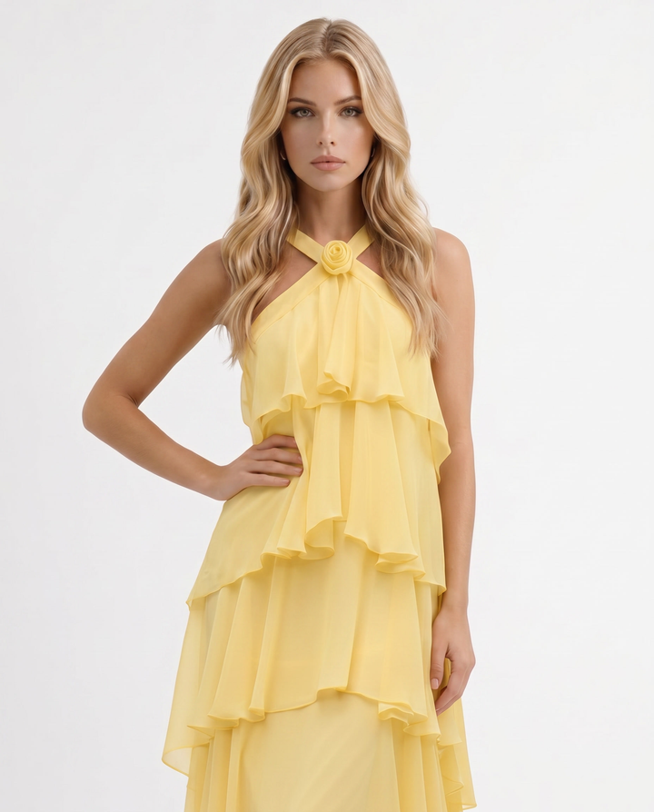 Damen ärmelloses Felicia Maxikleid mit Blumendruck