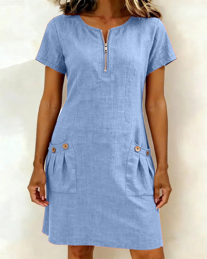 Leichtes Leinenkleid in A-Linien-Form für Damen
