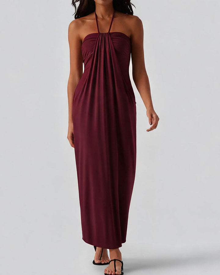 Elegantes langes Kleid für Damen mit drapiertem Design