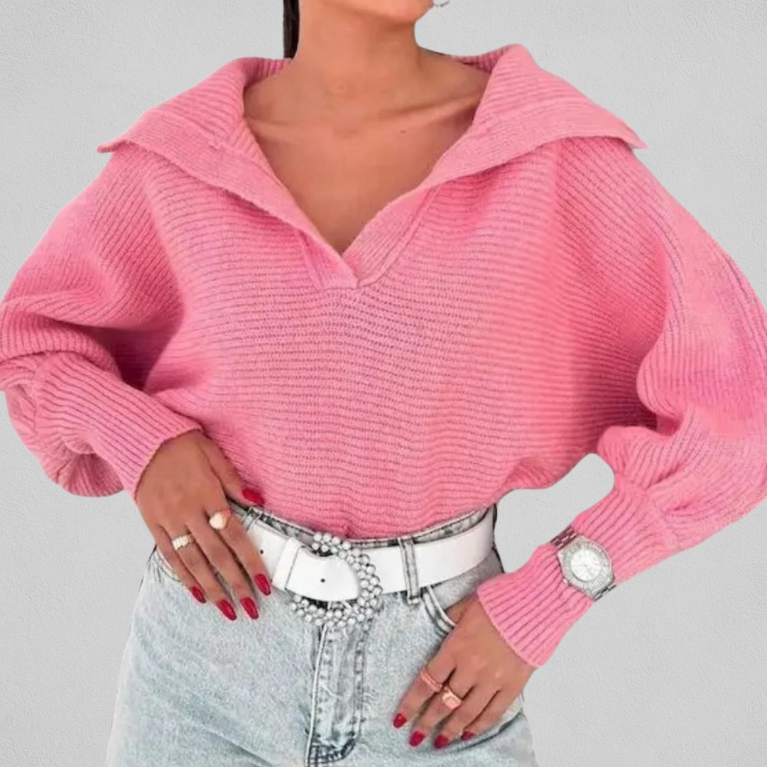 Nahaufnahme des weichen Materials am Damenpullover