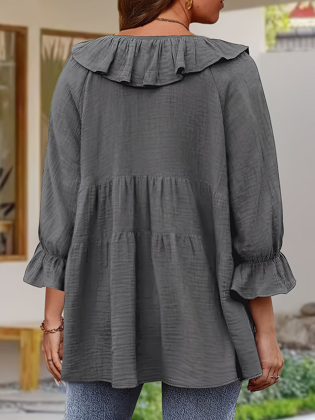 Elegante Bluse mit gerafftem Ausschnitt für Damen