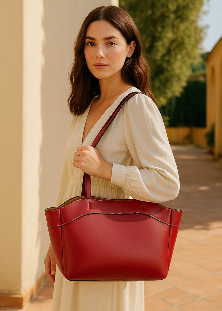 Klassische Ledertasche Tote
