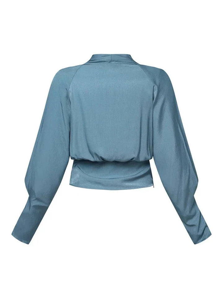 Schicke Bluse mit Puffärmeln und V-Ausschnitt für mühelosen Stil