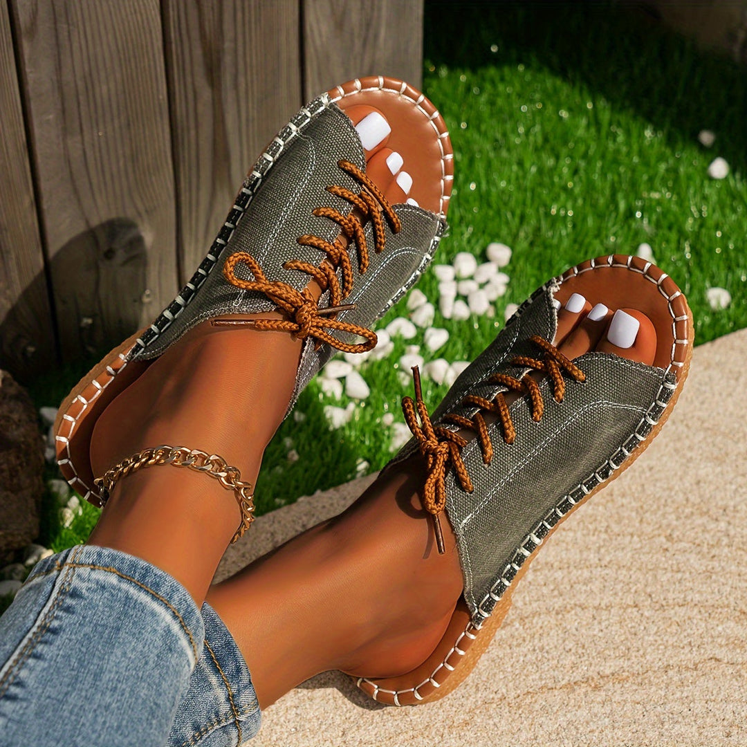 Damen Sandalen mit Schnürung und offenem Design