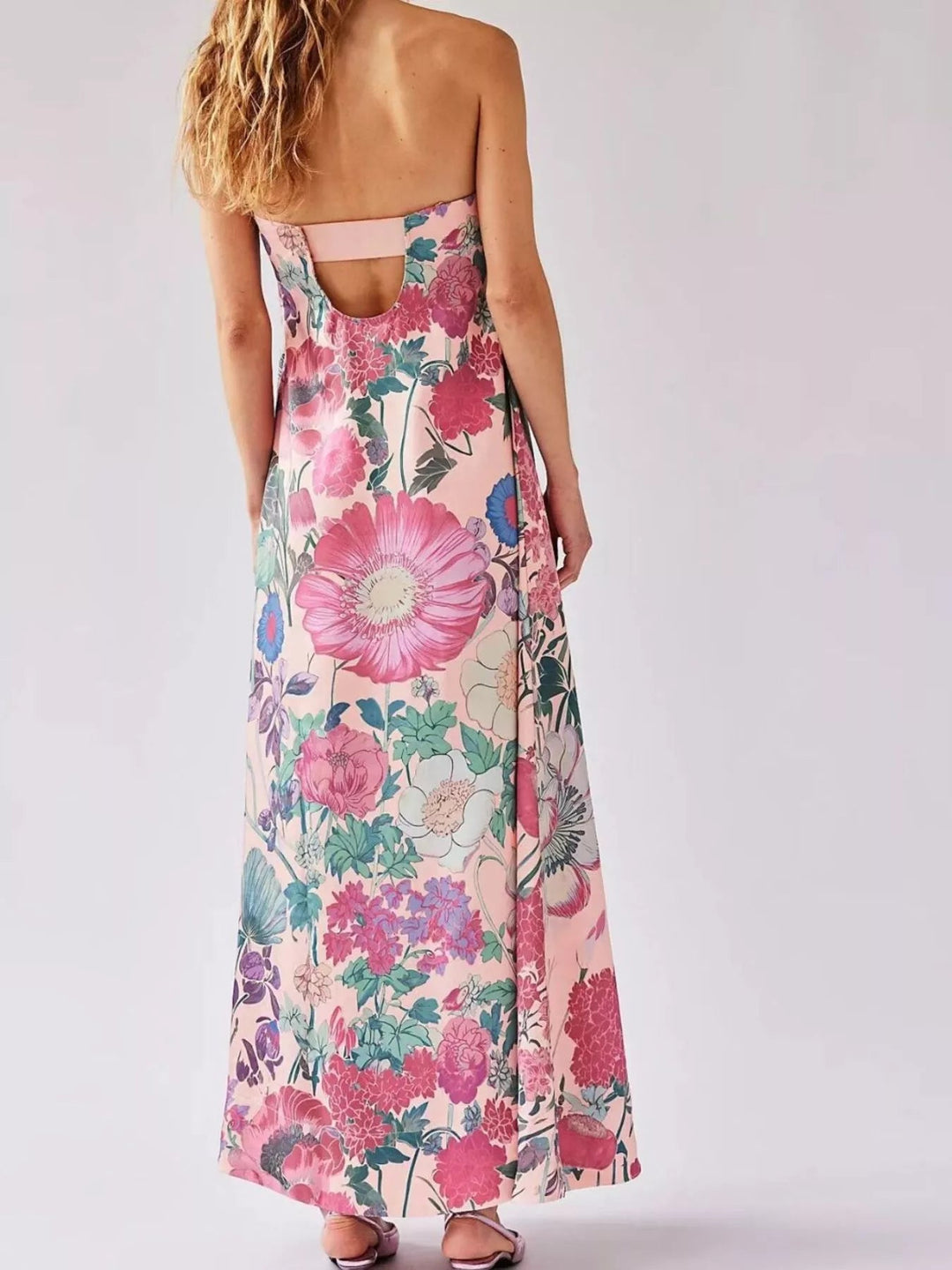 Maxikleid ärmellos mit Blumenmuster aus Polyester
