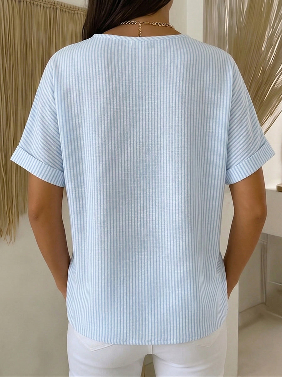 Farbchichte gestreifte Bluse für Damen