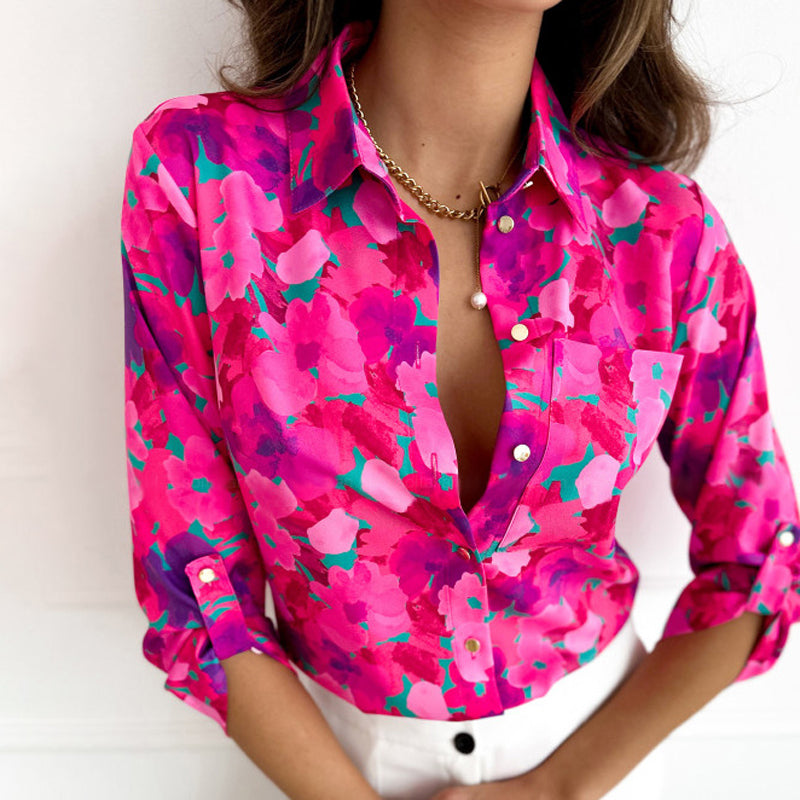Legere Damenbluse mit Blumenmuster