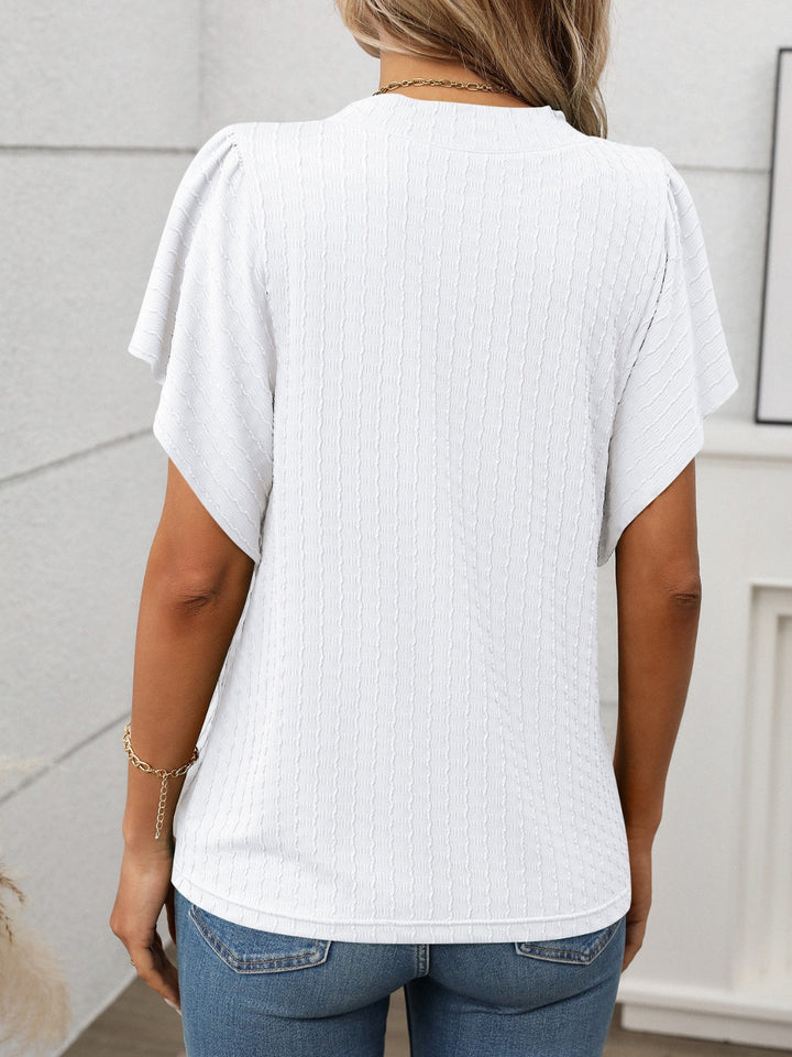 Damen T-Shirt mit Rundhalsausschnitt und Flügelärmeln
