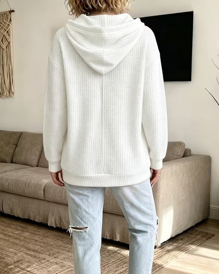 Gerippter Hoodie mit Kordelzug für einen lässigen Alltagslook