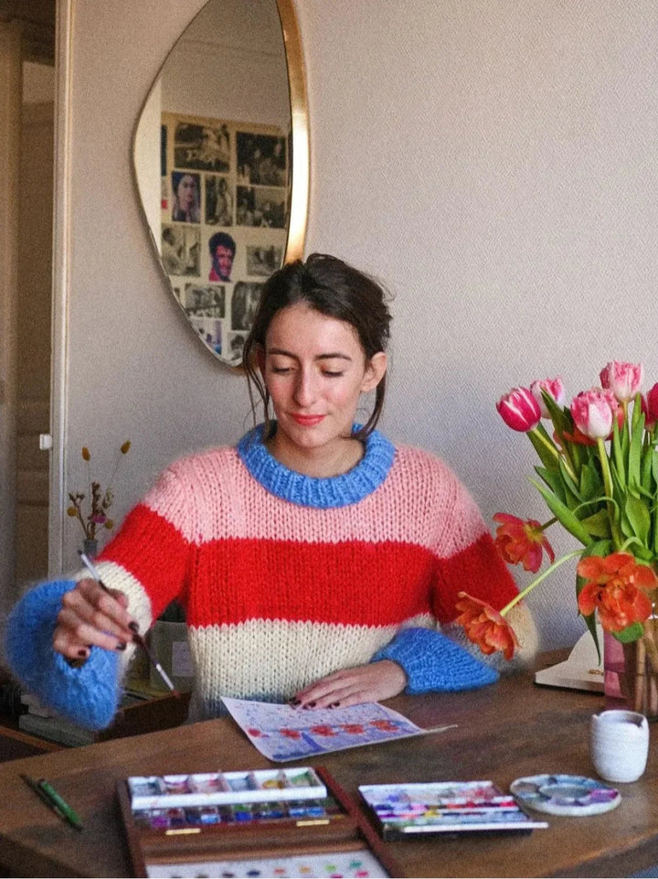 Bunter gestreifter Strickpullover für lässig schicke Looks