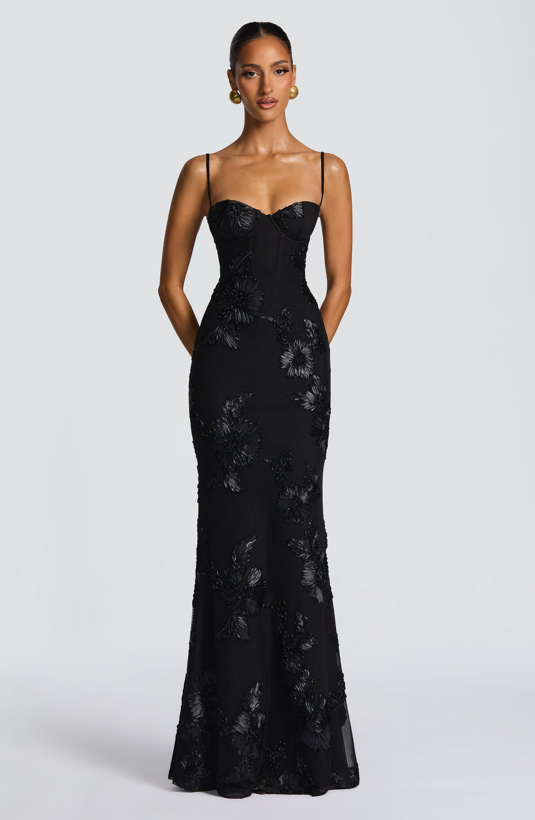 Damen Velours Maxikleid