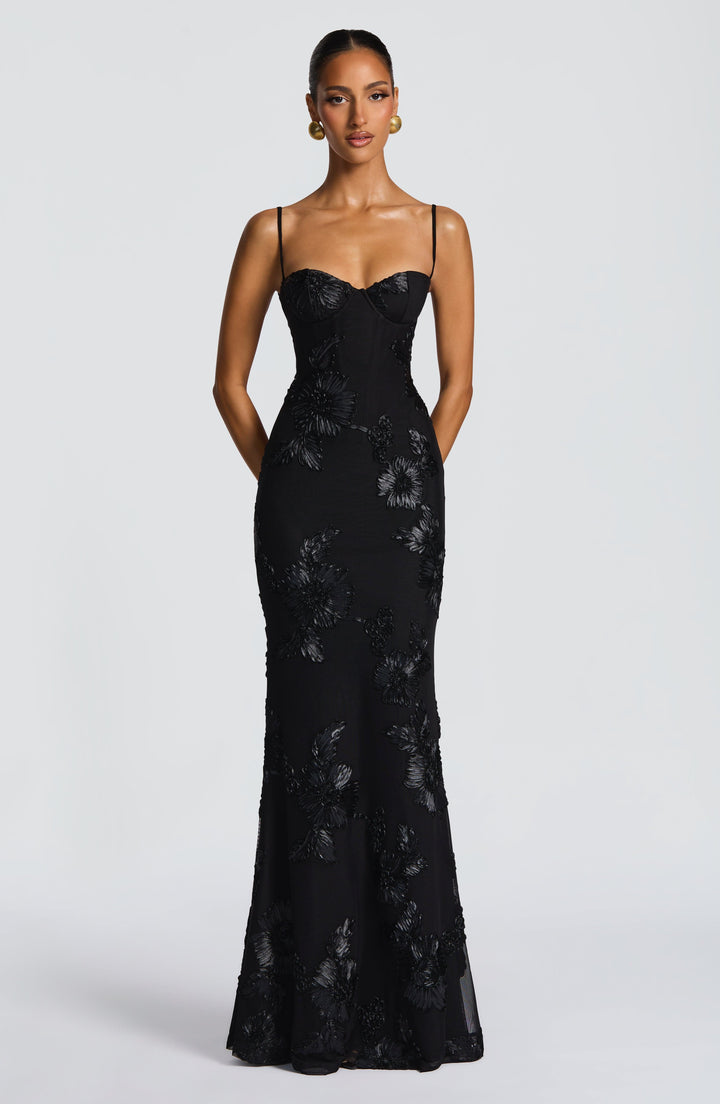 Damen Velours Maxikleid