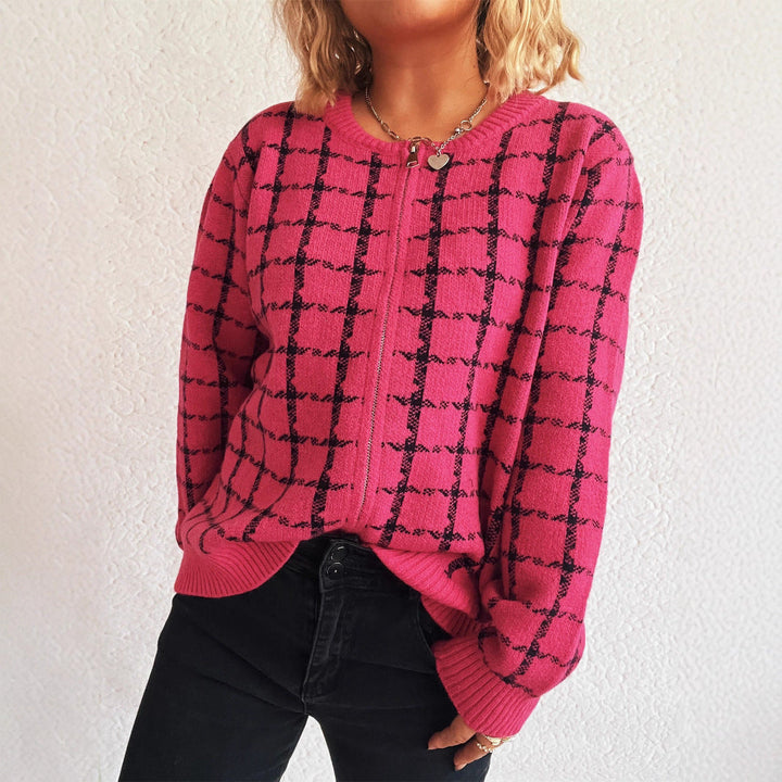 Gemütlicher karierter Cardigan mit Taschen für den Alltagsstil