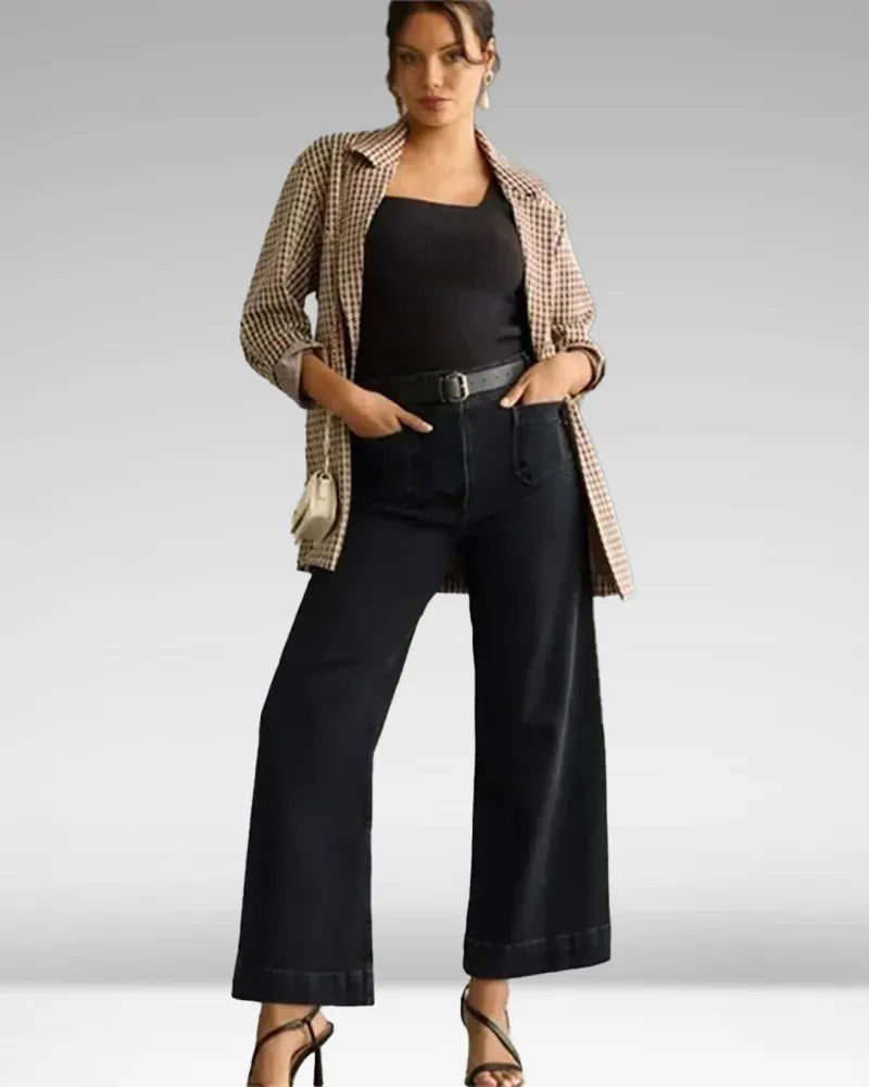 High-Waist Weite Jeans mit weitem Bein