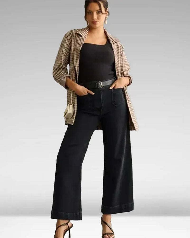 High-Waist Weite Jeans mit weitem Bein