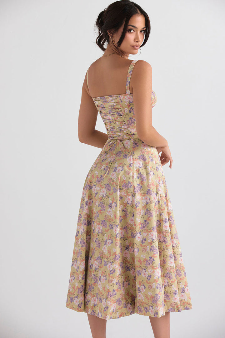 Florales Bustier-Bauchformer Bodycon-Kleid