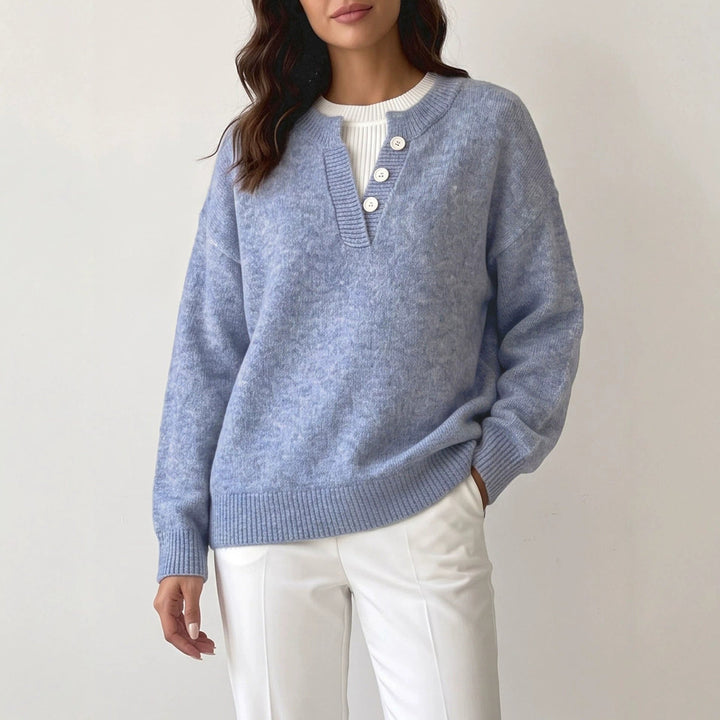 Damenpullover im Zweiteiler-Look mit praktischem Halbzip