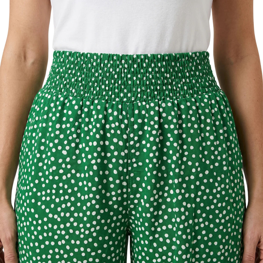 Damen Weite Hose mit Fließendem Stoff und Punktmuster