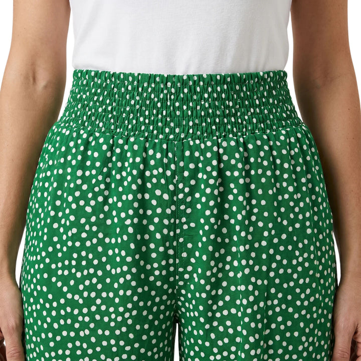 Damen Weite Hose mit Fließendem Stoff und Punktmuster