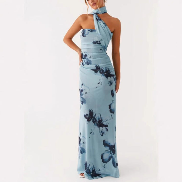Damen Blumen Maxikleid Sommer Ärmellos