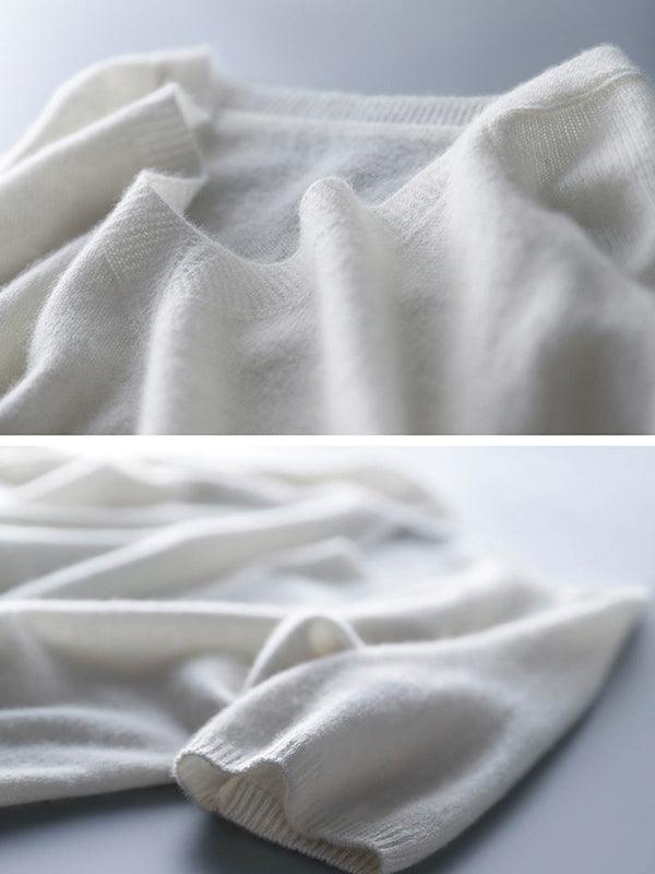 Luxuriöser weicher Kaschmir-Pullover mit V-Ausschnitt für Damen