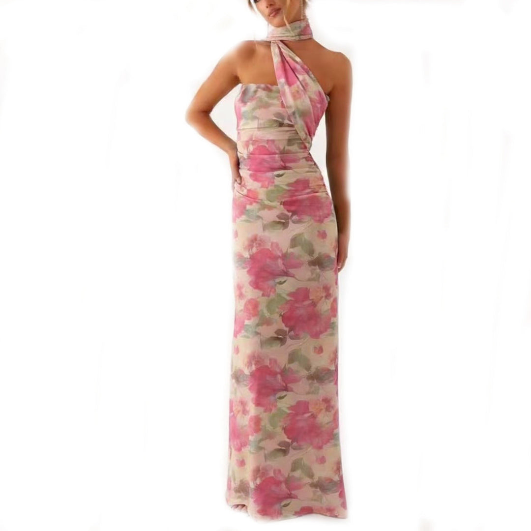 Damen Blumen Maxikleid Sommer Ärmellos